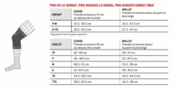 Genouillères G-FORM Pro-X3 -Cult Soldes Guide de taille Genouilleres G FORM Pro X3
